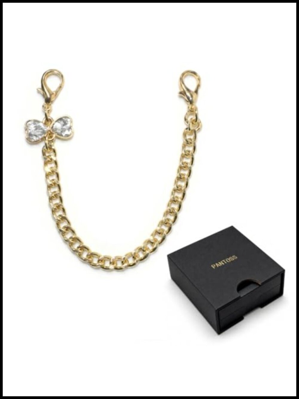 Rhinestone Bow Knot Bag Charm with Lobster Clasps Mini Purse Chain